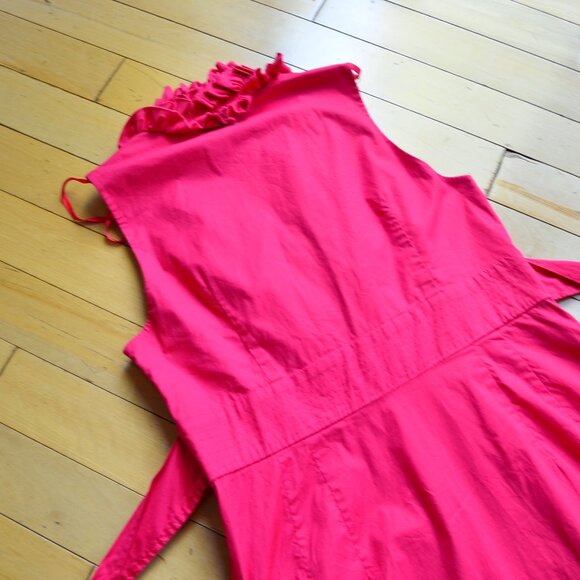 ELIZA J New York Size 14 Ruffle Chest Shift Dress Party Evening Wear Tie Waist - Picture 11 of 13